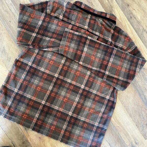 JACHS NY Men's Plaid Fleece Pullover 1/4 Button Outdoors M - Picture 9 of 9